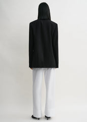 Raw lapel jacket black