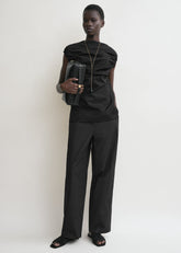 Gathered top black