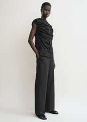 Gathered top black