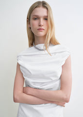 Gathered top white