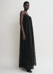 Floral tulle dress black