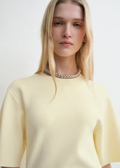 Tee knit dress straw