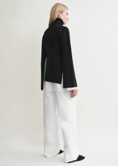 Slit sleeve knit black