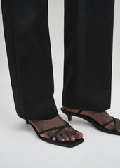 Satin crossover sandals black