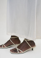 Leather crossover sandals off-white