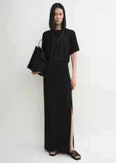 High slit skirt black