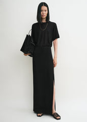 High slit skirt black