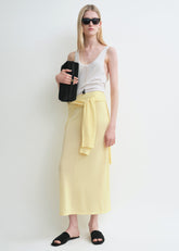 Long knit skirt straw