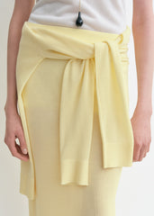 Long knit skirt straw
