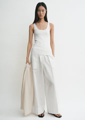 Compact knit tank white