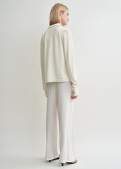 Raglan-sleeve cashmere cardigan white