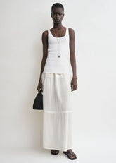 Drawstring skirt off-white
