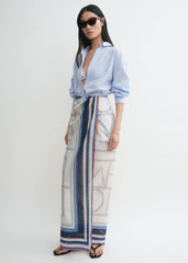 Collector sarong ecru/navy