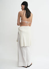 Monogram pointelle bikini top white