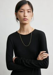 Long-sleeve everyday dress black petite