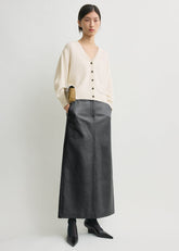 V-neck cashmere cardigan ecru