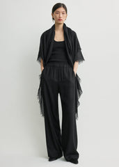 Easy flannel trousers black petite