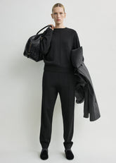 Pintucked sweater charcoal