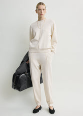 Pintucked sweater ecru
