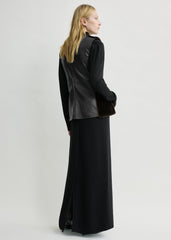 Shearling-front top espresso