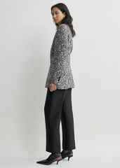 Floral slouch blazer white/black
