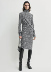 Floral twist dress black/white