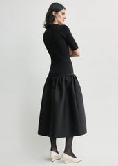 Twinflower tee dress black