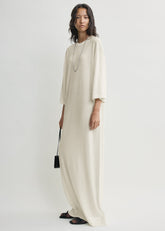 Merino knit tee dress ecru petite