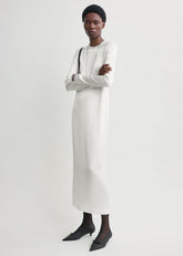 Long satin dress white