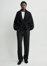 Shawl-lapel cardigan black