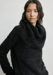 Funnel alpaca-blend knit black