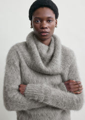 Funnel alpaca-blend knit grey