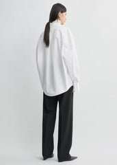 Oversized striped shirt white petite