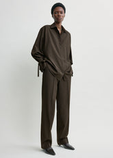 Tie-cuff shirt pepper