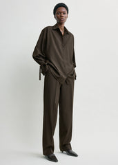 Tie-cuff shirt pepper