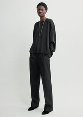 Boxy satin top black