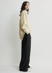 Oversized striped shirt beige/brown petite