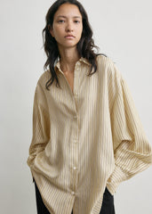 Oversized striped shirt beige/brown petite