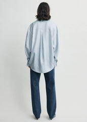 Oversized striped shirt ice/white petite