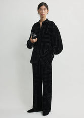 Oversized devoré shirt black petite
