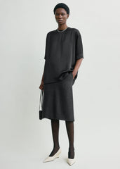 Twill suit skirt charcoal