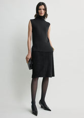 Suede skirt black