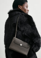 Belted leather crossbody bark