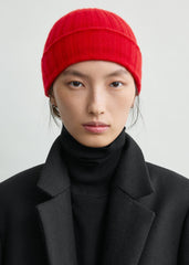Cashmere beanie poppy