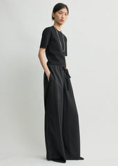 Drawstring dinner trousers black petite