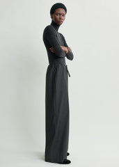 Drawstring dinner trousers charcoal melange petite