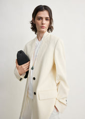 Raw lapel jacket ecru