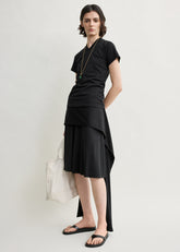 Tie-waist jersey shorts black