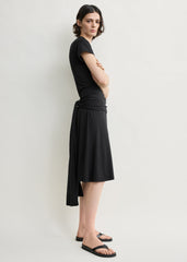 Tie-waist jersey shorts black