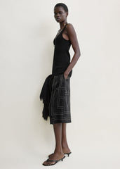 Monogram silk pj culottes black